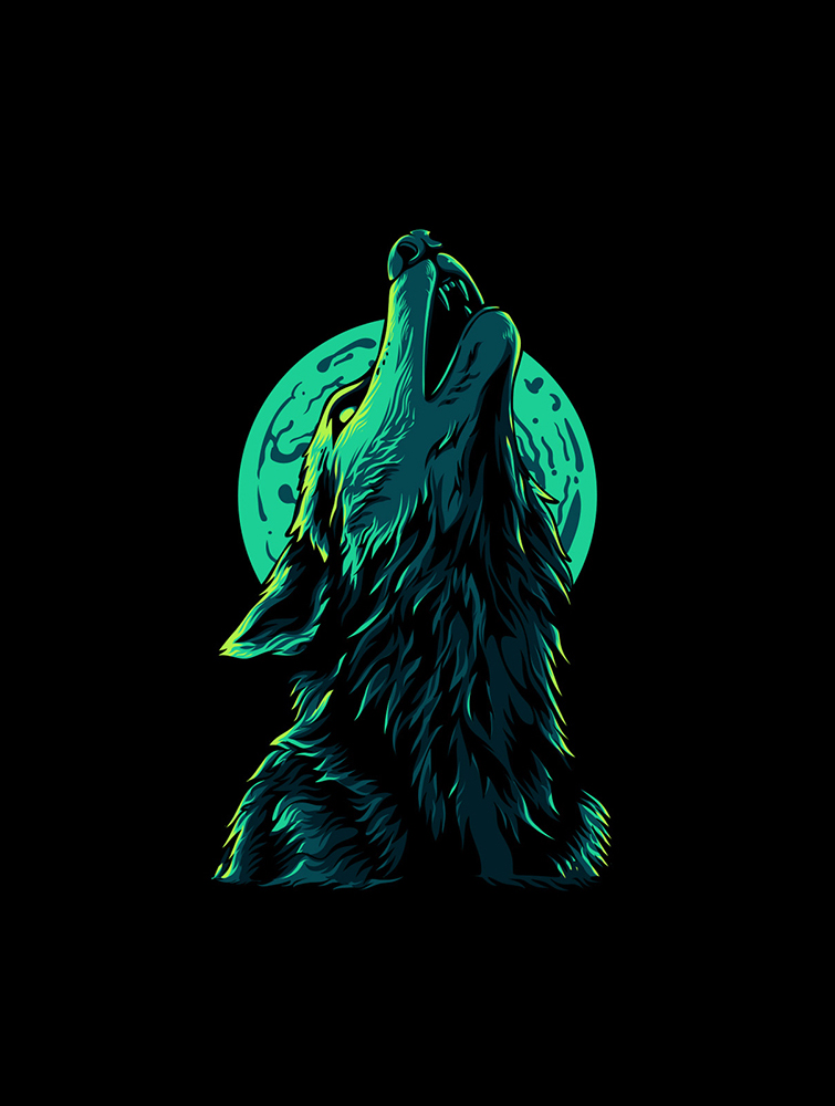 Wolf moon graphic